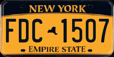 NY license plate FDC1507