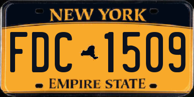 NY license plate FDC1509