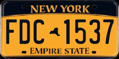 NY license plate FDC1537