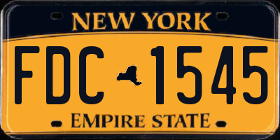 NY license plate FDC1545