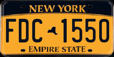 NY license plate FDC1550
