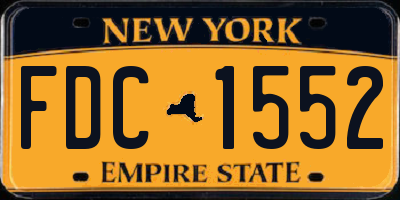 NY license plate FDC1552