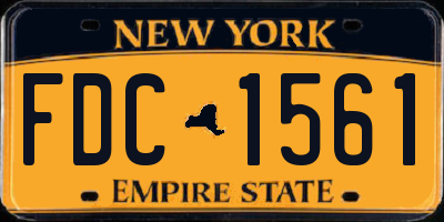 NY license plate FDC1561
