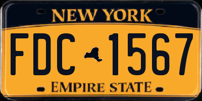 NY license plate FDC1567