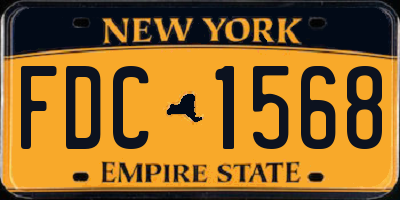 NY license plate FDC1568