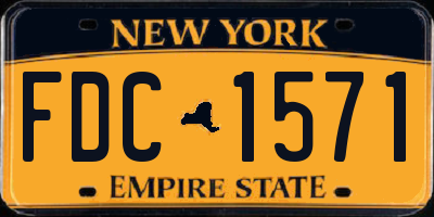 NY license plate FDC1571