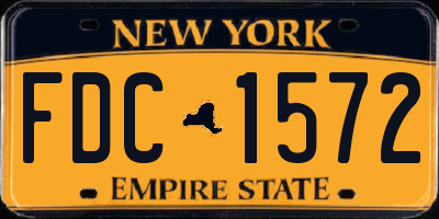 NY license plate FDC1572