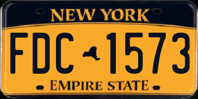 NY license plate FDC1573
