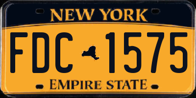 NY license plate FDC1575