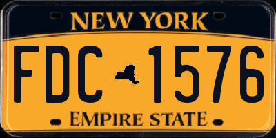 NY license plate FDC1576