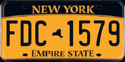 NY license plate FDC1579