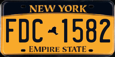 NY license plate FDC1582