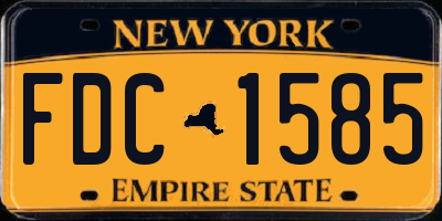 NY license plate FDC1585