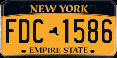 NY license plate FDC1586