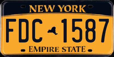 NY license plate FDC1587