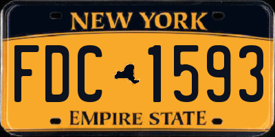 NY license plate FDC1593