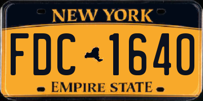 NY license plate FDC1640