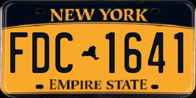 NY license plate FDC1641
