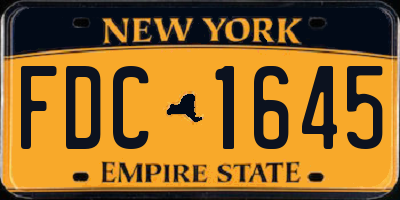 NY license plate FDC1645