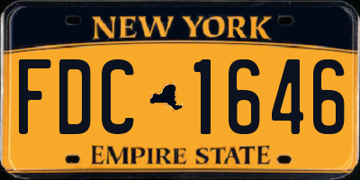 NY license plate FDC1646