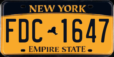 NY license plate FDC1647