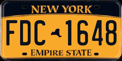 NY license plate FDC1648