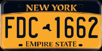 NY license plate FDC1662