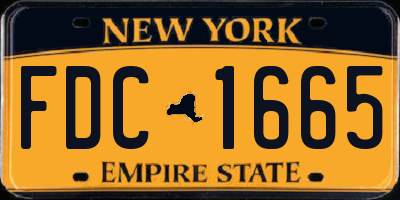 NY license plate FDC1665