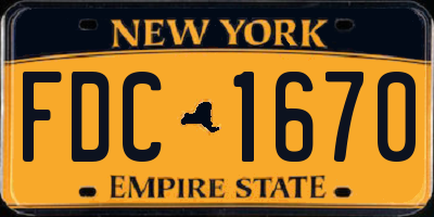 NY license plate FDC1670