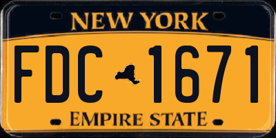 NY license plate FDC1671