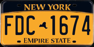 NY license plate FDC1674