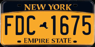 NY license plate FDC1675