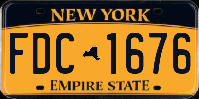 NY license plate FDC1676