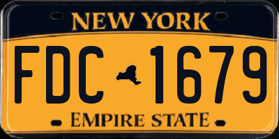 NY license plate FDC1679