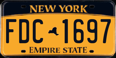 NY license plate FDC1697