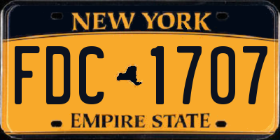 NY license plate FDC1707