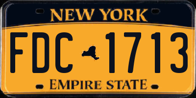 NY license plate FDC1713