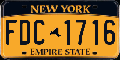 NY license plate FDC1716