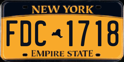 NY license plate FDC1718