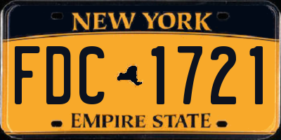 NY license plate FDC1721