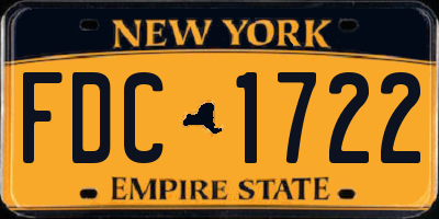 NY license plate FDC1722