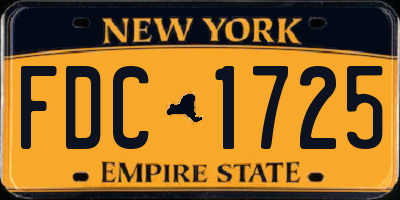 NY license plate FDC1725