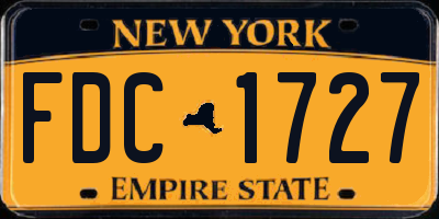 NY license plate FDC1727