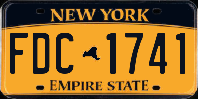 NY license plate FDC1741