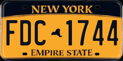 NY license plate FDC1744