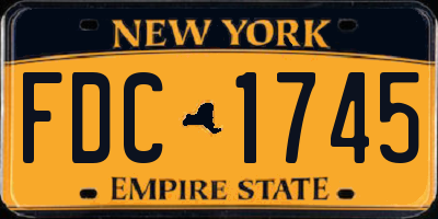 NY license plate FDC1745