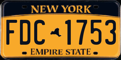 NY license plate FDC1753