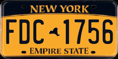 NY license plate FDC1756