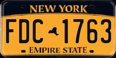 NY license plate FDC1763