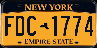 NY license plate FDC1774